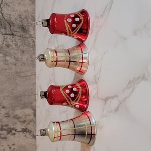 Vintage Czechoslovakian bell ornaments set of 4